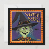 魔女お願い引用文面白いハロウィーン シーズンカード (正面)