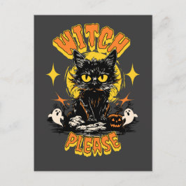 魔女お願い黒猫ハロウィン ポストカード