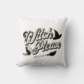 魔女お願い |面白いハロウィーン引用文 クッション (正面)