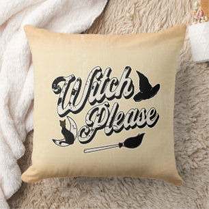 魔女お願い  面白いハロウィーン引用文 クッション