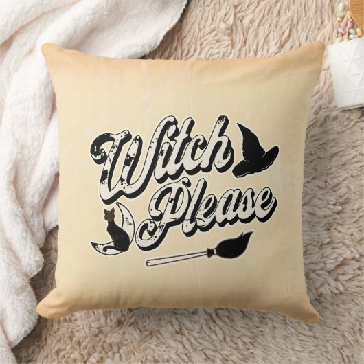 魔女お願い |面白いハロウィーン引用文 クッション (ブランケット)