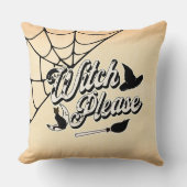 魔女お願い |面白いハロウィーン引用文 クッション (正面)