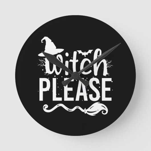 魔女お願い、魔女のシャツおかしなハロウィン ラウンド壁時計 (正面)