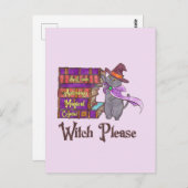 魔女お願い – 魔女黒猫 ポストカード (正面/裏面)