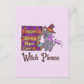 魔女お願い – 魔女黒猫 ポストカード (正面)