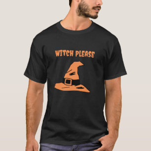 魔女お願い Witch 不気味 Hat Orange Halloween Tシャツ