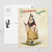魔女からのハロウィンファンシーの挨拶 ポストカード (正面/裏面)