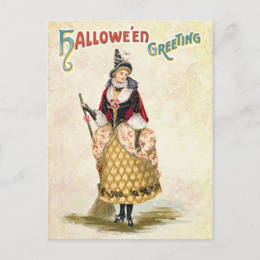 魔女からのハロウィンファンシーの挨拶 ポストカード (正面)