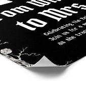 魔女からサイン夫人までのゴシック様式のハロウィーンの骨格 ポスター (角)