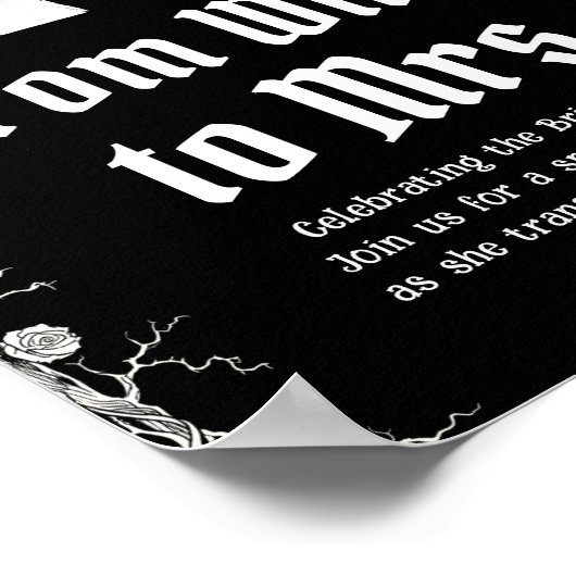 魔女からサイン夫人までのゴシック様式のハロウィーンの骨格 ポスター (角)