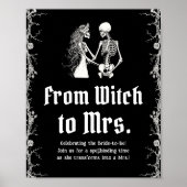 魔女からサイン夫人までのゴシック様式のハロウィーンの骨格 ポスター (正面)