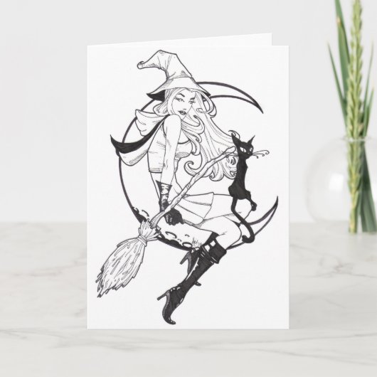 魔女かわいらしと猫 サンキューカード (正面)