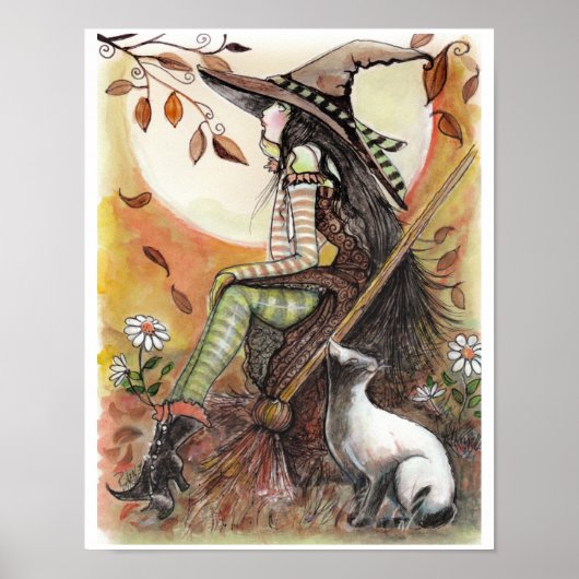 魔女かわいらしと黒猫ポスター ポスター (正面)