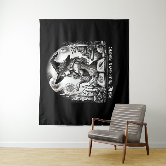 魔女かわいらし薬屋が自分の魔法を作る タペストリー (インサイチュ)