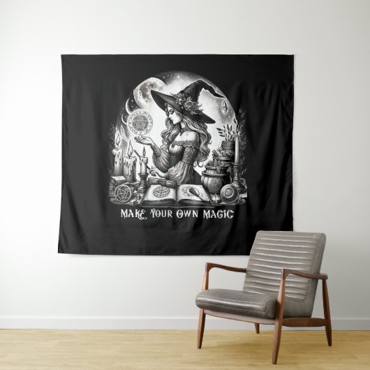 魔女かわいらし薬屋が自分の魔法を作る タペストリー (インサイチュ(横))