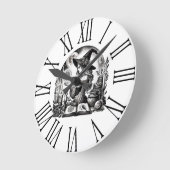 魔女かわいらし薬屋が自分の魔法を作る ラウンド壁時計 (傾斜)