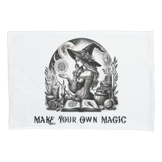 魔女かわいらし薬屋が自分の魔法を作る 枕カバー (正面)