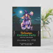 魔女かわいらし黒猫フルムーンブラックハロウィーン 招待状 (スタンド正面)