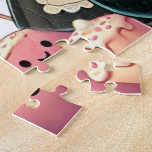 魔女がキャンディのポットを攪拌 ジグソーパズル (側面)