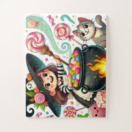 魔女がキャンディのポットを攪拌 ジグソーパズル