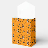 魔女がデザインされたオレンジ色のハロウィンお菓子入れ箱 フェイバーボックス (オープン)