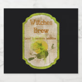 魔女がハロウィンビアラベルを醸造 ビールラベル (シングルラベル)