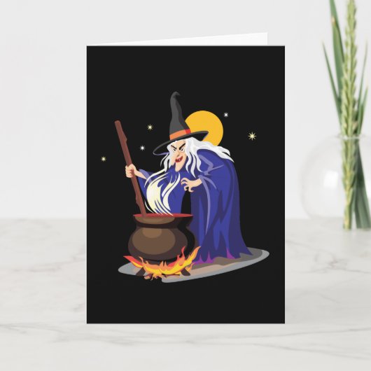 魔女がハロウィーンカードを作成 カード (正面)
