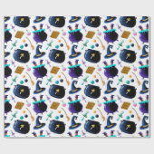 魔女がハロウィーンパターンを作成 ラッピングペーパー (フラット)