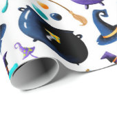 魔女がハロウィーンパターンを作成 ラッピングペーパー (ロールコーナー)