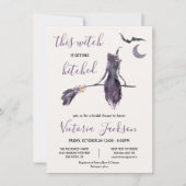 魔女がハロウィーンブライダルシャワーを獲得 招待状 (正面)