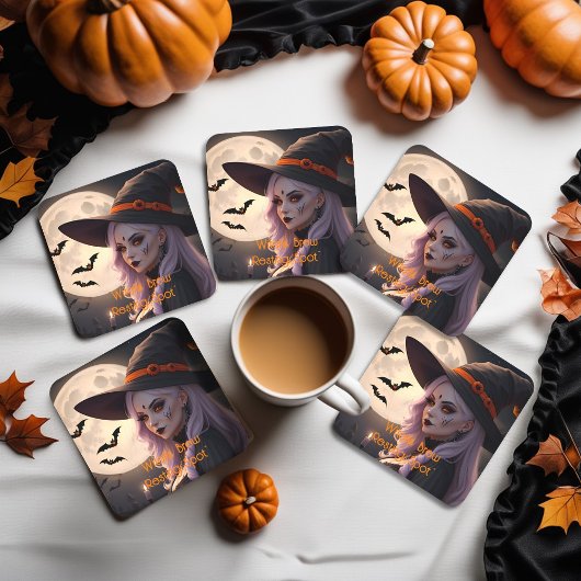 魔女が休憩スポットを醸造 スクエアペーパーコースター