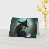 魔女が呪文を唱える カード (黄色い花)