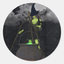 魔女が呪文シールを作る