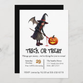 魔女が大騒ぎのハロウィン 招待状 (正面/裏面)
