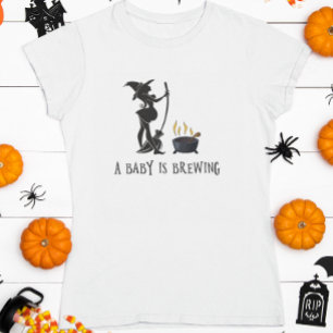 魔女が妊娠 マタニティ ベビーシャワー Tシャツ