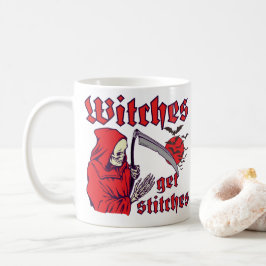 魔女が怖いハロウィンおもしろいを縫う コーヒーマグカップ