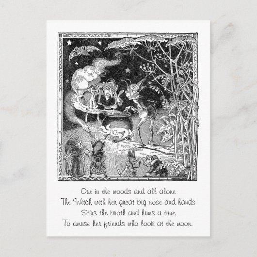 魔女が森の友のために吠える ポストカード (正面)