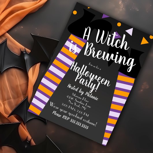 魔女が脚を調合中 ハロウィンパーティー 誕生日 招待状