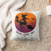 魔女が集う ハロウィン+蜘蛛+夕焼け クッション (ブランケット)