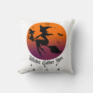 魔女が集う ハロウィン+蜘蛛+夕焼け クッション