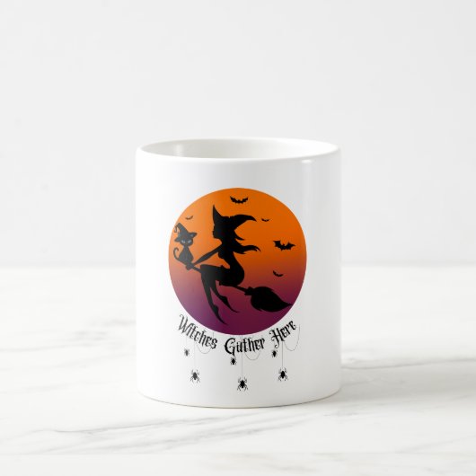 魔女が集う ハロウィン+蜘蛛+夕焼け コーヒーマグカップ (中央)