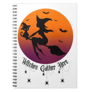 魔女が集う ハロウィン+蜘蛛+夕焼け ノートブック