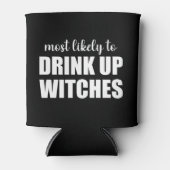 魔女が面白いハロウィーンを飲み干す可能性が最も高い 缶クーラー (正面)