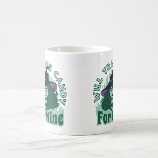 魔女が飴をワインに換えるおもしろい コーヒーマグカップ (中央)