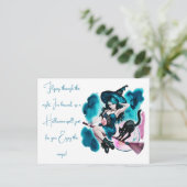 魔女が魔力ブラックキャットハロウィンを醸造 シーズンポストカード (スタンド正面)