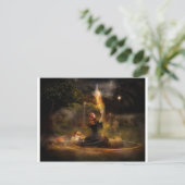 魔女が魔法陣の呪文を唱える ポストカード (スタンド正面)