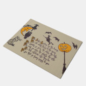 魔女こうもりフクロウ黒猫ジャックO'ランタン ドアマット (アングル)