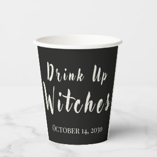 魔女たちよ、飲み干せ！ハロウィンのブラックユーモア 紙コップ