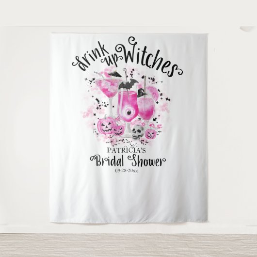 魔女たち、飲み干して ハロウィン ブライダルシャワーの背景 タペストリー (正面)
