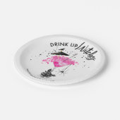 魔女たち、飲み干して ハロウィン ブライダルシャワー ペーパープレート (アングル)